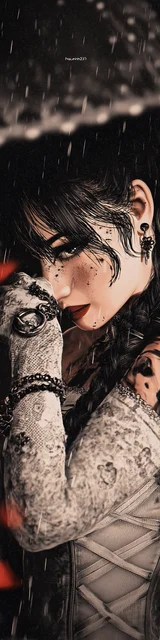 Free dark romance bookmark featuring a very sad lady in a white dress